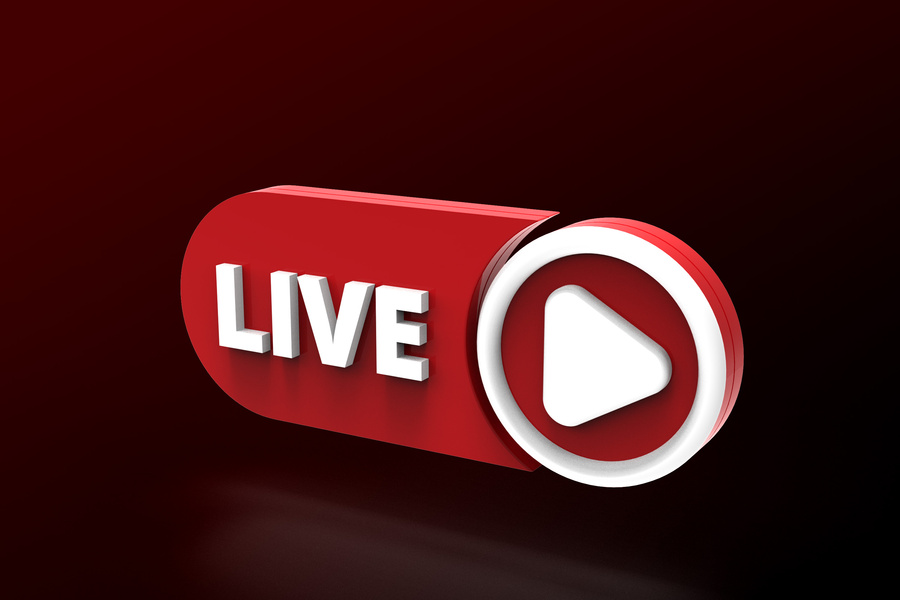 Live Streaming Button on Dark Background